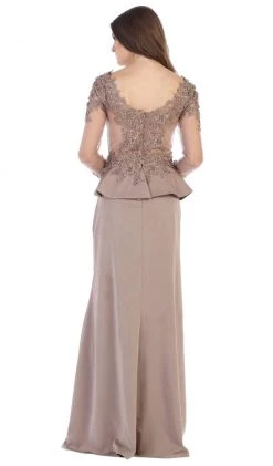 Formal Gowns May Queen - MQ1593 Embroidered Illusion Bateau Long Sleeves Dress