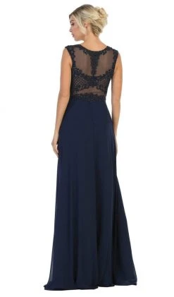 Formal Gowns May Queen - MQ1619 Lace Applique Bateau A-line Dress