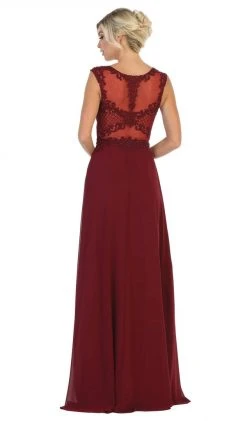 Formal Gowns May Queen - MQ1619 Lace Applique Bateau A-line Dress