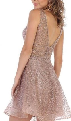 May Queen - MQ1653 Glitter Mesh Sleeveless V Neckline Cocktail Dress Cocktail Dresses 11 May Queen - MQ1653 Glitter Mesh Sleeveless V Neckline Cocktail Dress Cocktail Dresses