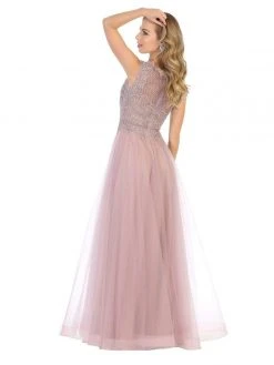 May Queen - MQ1717 Sheer Lattice Rendered Tulle Dress Formal Gowns 12 May Queen - MQ1717 Sheer Lattice Rendered Tulle Dress Formal Gowns