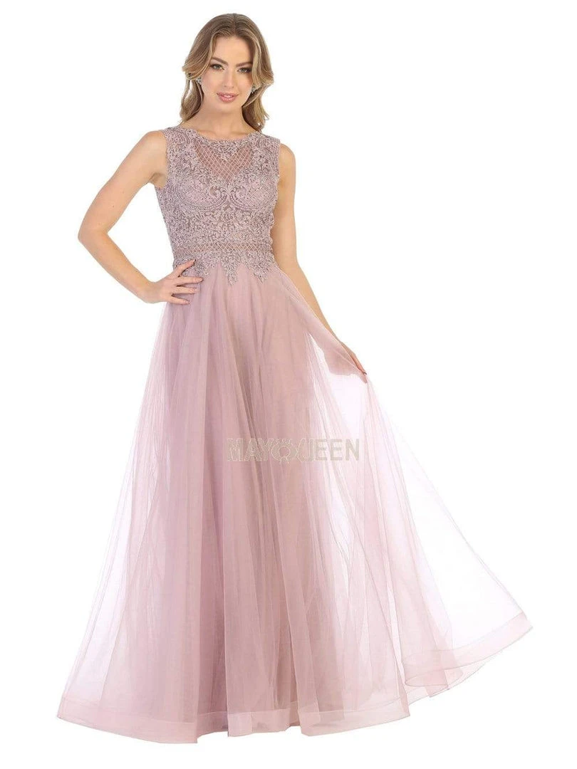 May Queen - MQ1717 Sheer Lattice Rendered Tulle Dress Formal Gowns 4 May Queen - MQ1717 Sheer Lattice Rendered Tulle Dress Formal Gowns