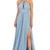 May Queen - MQ1729 Halter Neck A-line Dress With Slit 2 May Queen - MQ1729 Halter Neck A-line Dress With Slit