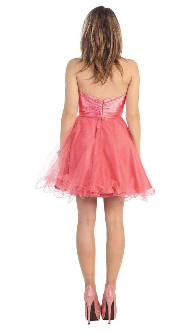 May Queen - MQ697 Bejeweled Bodice Strapless Sweetheart Cocktail Dress 10 May Queen - MQ697 Bejeweled Bodice Strapless Sweetheart Cocktail Dress