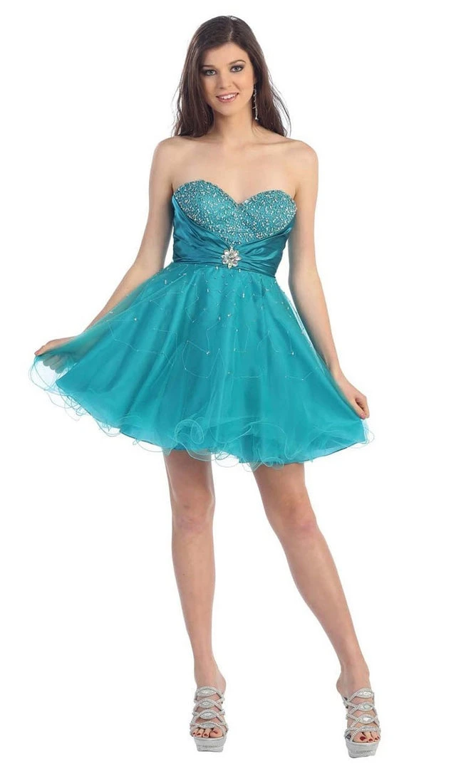May Queen - MQ697 Bejeweled Bodice Strapless Sweetheart Cocktail Dress 7 May Queen - MQ697 Bejeweled Bodice Strapless Sweetheart Cocktail Dress