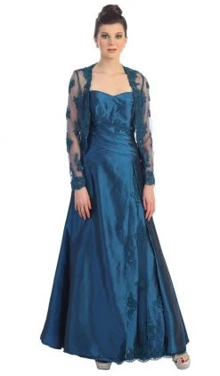 May Queen - MQ731 Appliqued Pleat Ornate Mother Of The Bride Formal Gowns 16 May Queen - MQ731 Appliqued Pleat Ornate Mother Of The Bride Formal Gowns