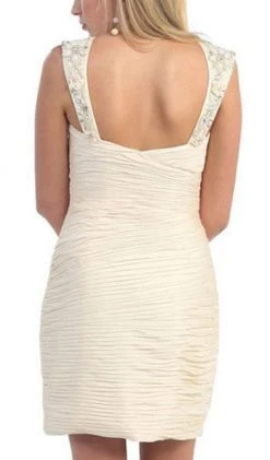 May Queen - MQ822 Shirred Sweetheart Sheath Cocktail Dress 16 May Queen - MQ822 Shirred Sweetheart Sheath Cocktail Dress