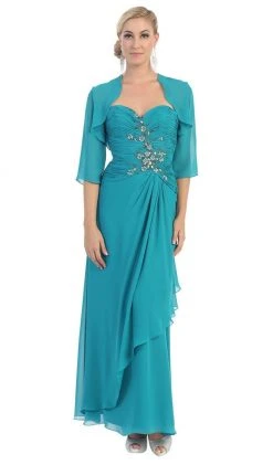 Formal Gowns May Queen - MQ838 Strapless Sweetheart Formal Gown With Quarter Sleeve Bolero 13 Formal Gowns May Queen - MQ838 Strapless Sweetheart Formal Gown With Quarter Sleeve Bolero