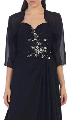 Formal Gowns May Queen - MQ838 Strapless Sweetheart Formal Gown With Quarter Sleeve Bolero