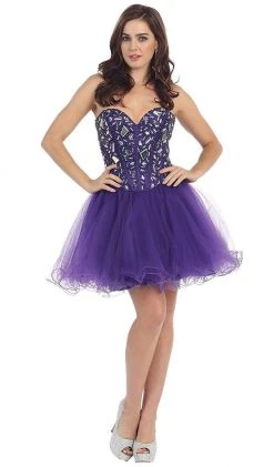 Cocktail Dresses May Queen - MQ873 Strapless Sweetheart Corset Cocktail Dress 28 Cocktail Dresses May Queen - MQ873 Strapless Sweetheart Corset Cocktail Dress