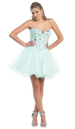 Cocktail Dresses May Queen - MQ873 Strapless Sweetheart Corset Cocktail Dress 23 Cocktail Dresses May Queen - MQ873 Strapless Sweetheart Corset Cocktail Dress