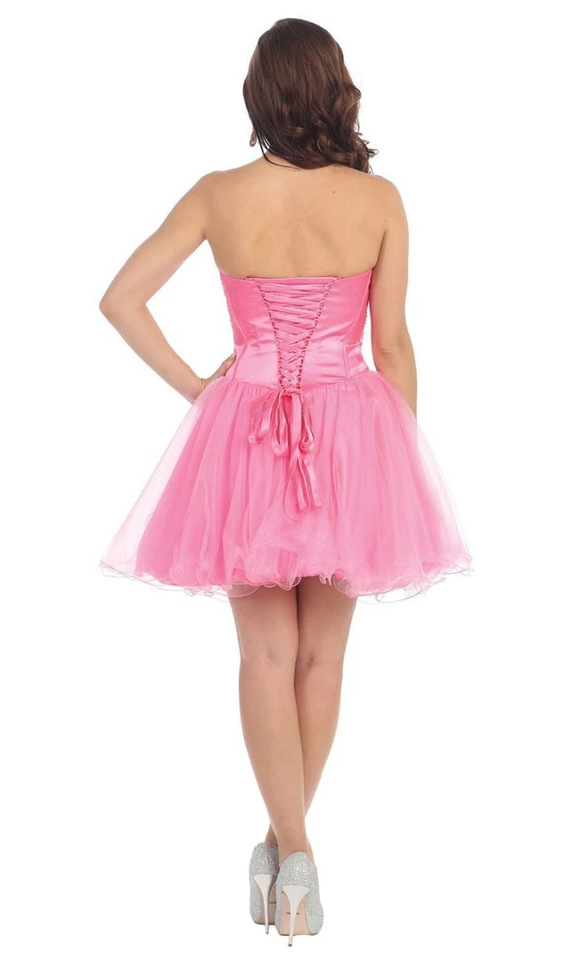 Cocktail Dresses May Queen - MQ873 Strapless Sweetheart Corset Cocktail Dress 18 Cocktail Dresses May Queen - MQ873 Strapless Sweetheart Corset Cocktail Dress