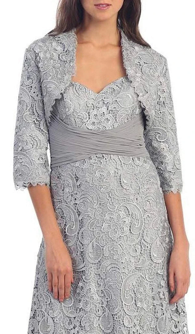 Formal Gowns May Queen - MQ888 Baroque Lace Sweetheart Evening Dress With Bolero 4 Formal Gowns May Queen - MQ888 Baroque Lace Sweetheart Evening Dress With Bolero