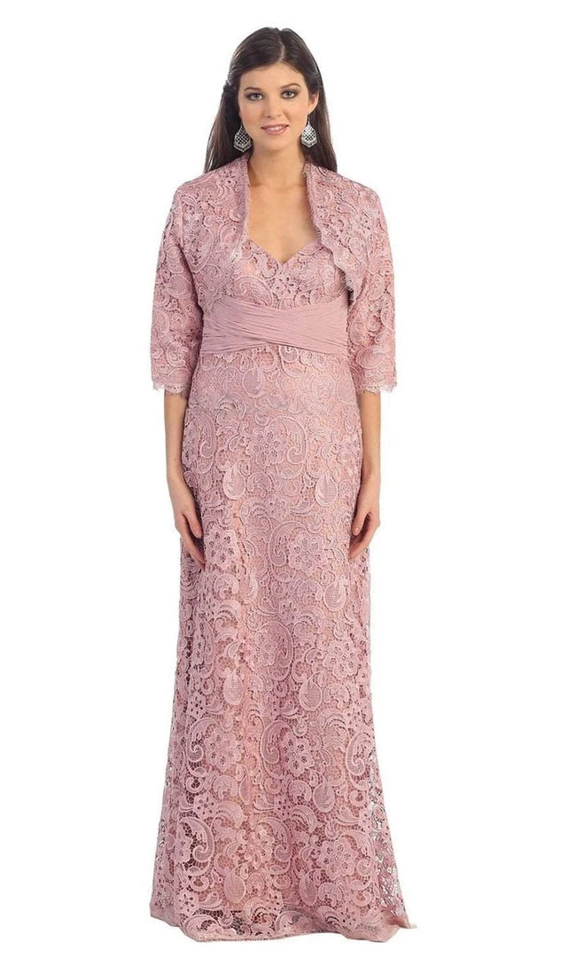 Formal Gowns May Queen - MQ888 Baroque Lace Sweetheart Evening Dress With Bolero 8 Formal Gowns May Queen - MQ888 Baroque Lace Sweetheart Evening Dress With Bolero