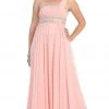 May Queen - One Shoulder Strap Bejeweled Chiffon Dress MQ748 Formal Gowns 1 May Queen - One Shoulder Strap Bejeweled Chiffon Dress MQ748 Formal Gowns