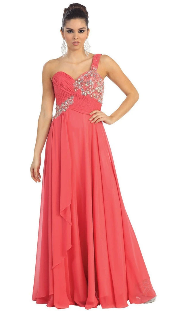 May Queen - One Shoulder Strapped Sweetheart Evening Dress 3 May Queen - One Shoulder Strapped Sweetheart Evening Dress