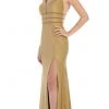 Formal Gowns May Queen - Plunging V-Neck Sleeveless Trumpet Evening Dress MQ1582 - 1 Pc Gold In Size 6 Available 2 Formal Gowns May Queen - Plunging V-Neck Sleeveless Trumpet Evening Dress MQ1582 - 1 Pc Gold In Size 6 Available