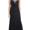 Formal Gowns May Queen - RQ-7209 Sequined V-neck Sheath Evening Gown