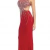 May Queen - RQ-7334 Bejeweled Scoop Sheath Evening Dress