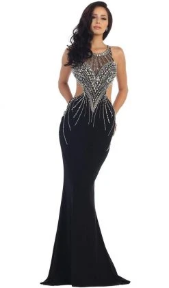 May Queen - RQ-7334 Bejeweled Scoop Sheath Evening Dress 13 May Queen - RQ-7334 Bejeweled Scoop Sheath Evening Dress