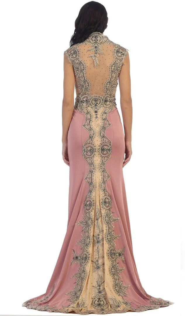 May Queen - RQ-7440 Embellished Queen Anne Sheath Evening Dress Formal Gowns 10 May Queen - RQ-7440 Embellished Queen Anne Sheath Evening Dress Formal Gowns