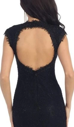 May Queen - RQ7242 Cap Sleeve Sheer Jewel Lace Cocktail Dress Cocktail Dresses 15 May Queen - RQ7242 Cap Sleeve Sheer Jewel Lace Cocktail Dress Cocktail Dresses