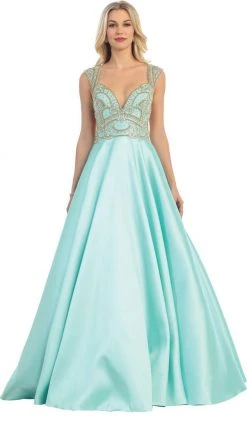 May Queen - RQ7392 Sleeveless Sequin Embellished Evening Ballgown Formal Gowns 10 May Queen - RQ7392 Sleeveless Sequin Embellished Evening Ballgown Formal Gowns