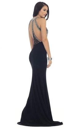 May Queen - RQ7421 Jewel Ornate Bodice High Neck Evening Gown 13 May Queen - RQ7421 Jewel Ornate Bodice High Neck Evening Gown