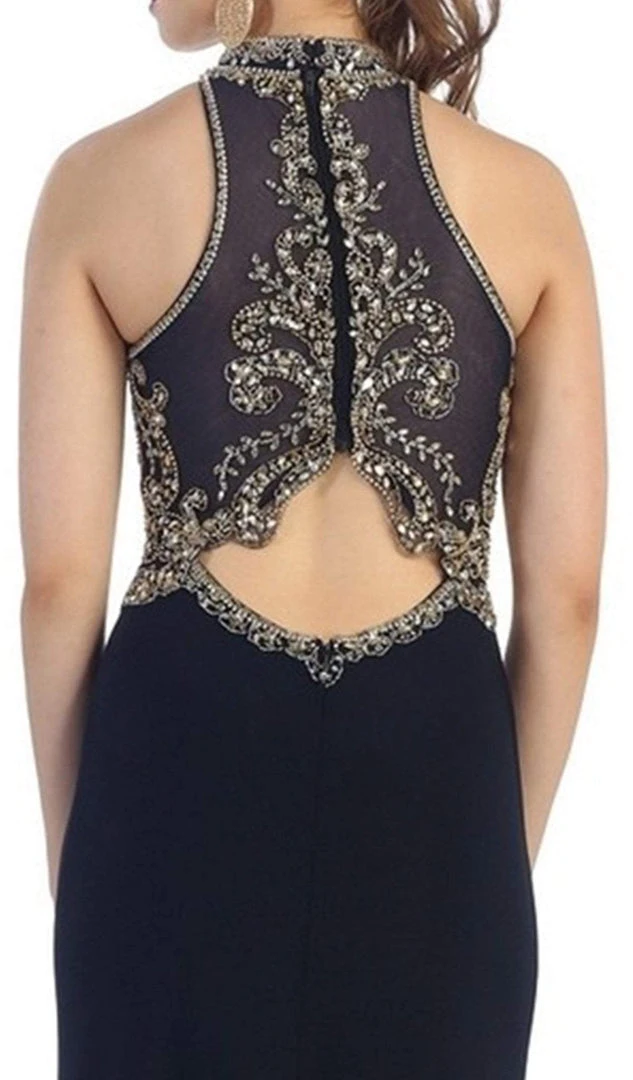 May Queen - RQ7422 Elegant High Neck Long Dress Formal Gowns 6 May Queen - RQ7422 Elegant High Neck Long Dress Formal Gowns