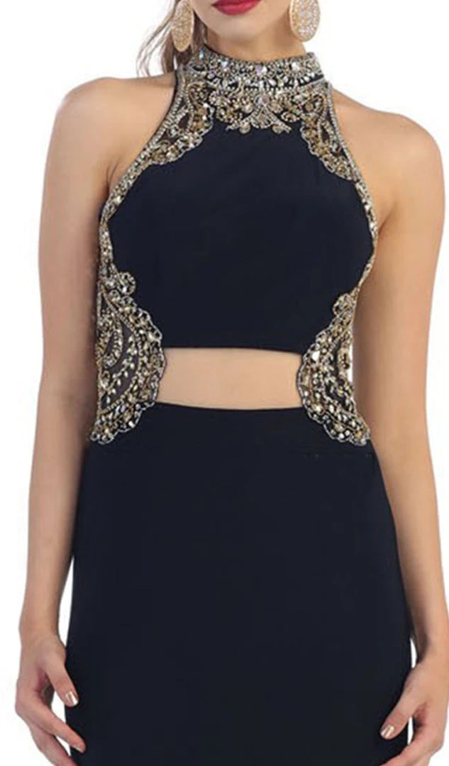 May Queen - RQ7422 Elegant High Neck Long Dress Formal Gowns 4 May Queen - RQ7422 Elegant High Neck Long Dress Formal Gowns