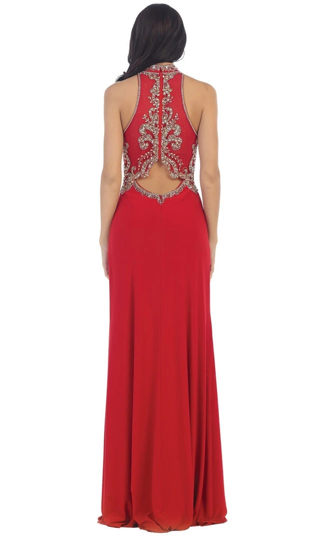 May Queen - RQ7422 Elegant High Neck Long Dress Formal Gowns 8 May Queen - RQ7422 Elegant High Neck Long Dress Formal Gowns