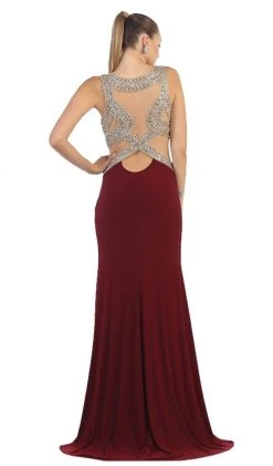 Formal Gowns May Queen - RQ7444 Sequined And Beaded Embellished Bodice Cutout Illusion Evening Gown 10 Formal Gowns May Queen - RQ7444 Sequined And Beaded Embellished Bodice Cutout Illusion Evening Gown