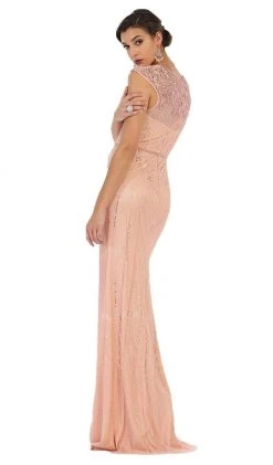 May Queen - RQ7448 Cap Sleeve Sequined Lace Evening Gown Formal Gowns 12 May Queen - RQ7448 Cap Sleeve Sequined Lace Evening Gown Formal Gowns