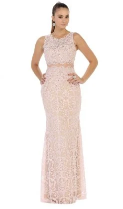 May Queen - RQ7460 Sleeveless Embellished Lace Sheath Evening Gown 13 May Queen - RQ7460 Sleeveless Embellished Lace Sheath Evening Gown