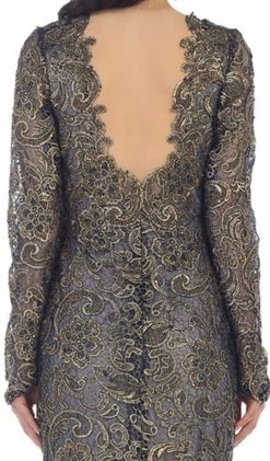 Formal Gowns May Queen - RQ7477 Long Sleeves Scallop Embellished Lace Evening Gown 11 Formal Gowns May Queen - RQ7477 Long Sleeves Scallop Embellished Lace Evening Gown