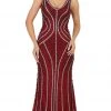 Formal Gowns May Queen - RQ7511 Sleeveless Embellished Mesh Evening Gown