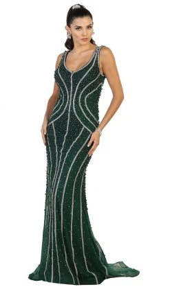 Formal Gowns May Queen - RQ7511 Sleeveless Embellished Mesh Evening Gown 12 Formal Gowns May Queen - RQ7511 Sleeveless Embellished Mesh Evening Gown