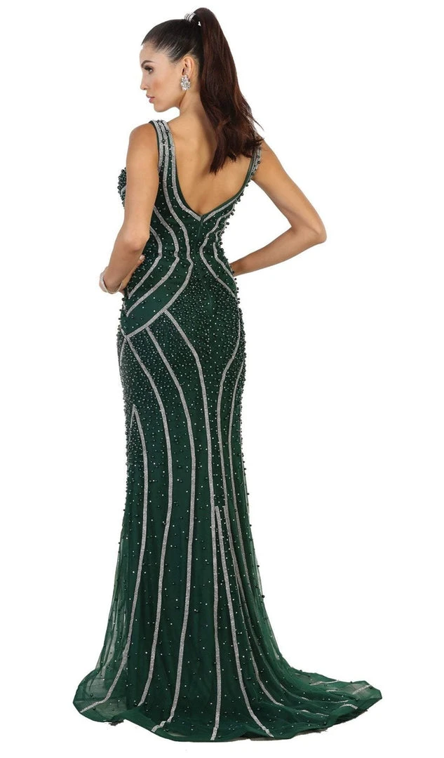 Formal Gowns May Queen - RQ7511 Sleeveless Embellished Mesh Evening Gown 8 Formal Gowns May Queen - RQ7511 Sleeveless Embellished Mesh Evening Gown