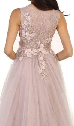 May Queen - RQ7527 Sleeveless Pearl Embellished Evening Gown Formal Gowns