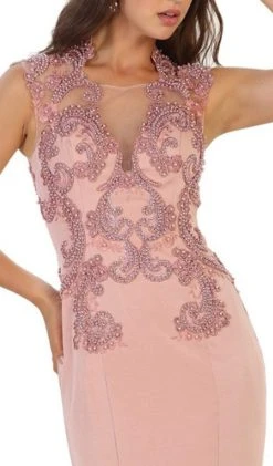 May Queen - RQ7534 Beaded Queen Anne Mermaid Gown Formal Gowns