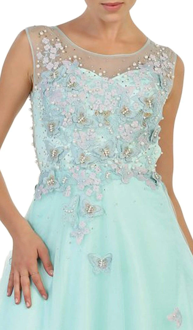 Formal Gowns May Queen - RQ7543 Embellished Illusion Bateau A-line Evening Gown 6 Formal Gowns May Queen - RQ7543 Embellished Illusion Bateau A-line Evening Gown