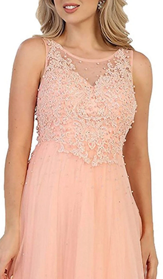 Formal Gowns May Queen - RQ7569 Embellished Illusion Scoop Lace A-line Mother Of The Bride Dress 7 Formal Gowns May Queen - RQ7569 Embellished Illusion Scoop Lace A-line Mother Of The Bride Dress