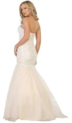 May Queen - RQ7570 Strapless Sweetheart Beaded Mermaid Prom Gown