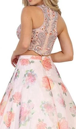 May Queen - RQ7581 Beaded Jewel Neck Two-Piece Floral A-line Formal Gown 9 May Queen - RQ7581 Beaded Jewel Neck Two-Piece Floral A-line Formal Gown