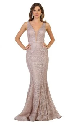 May Queen - RQ7607 Beaded Mesh Mermaid Long Gown