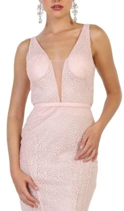 May Queen - RQ7607 Beaded Mesh Mermaid Long Gown