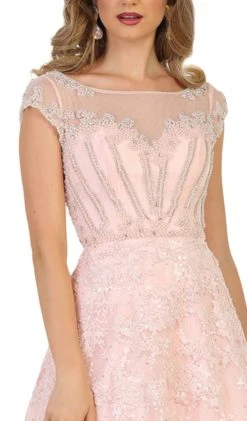 May Queen - RQ7612 Lace Applique Bateau A-line Dress Formal Gowns 9 May Queen - RQ7612 Lace Applique Bateau A-line Dress Formal Gowns