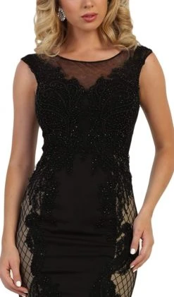 May Queen - RQ7626 Embroidered Illusion Bateau Dress Formal Gowns 8 May Queen - RQ7626 Embroidered Illusion Bateau Dress Formal Gowns