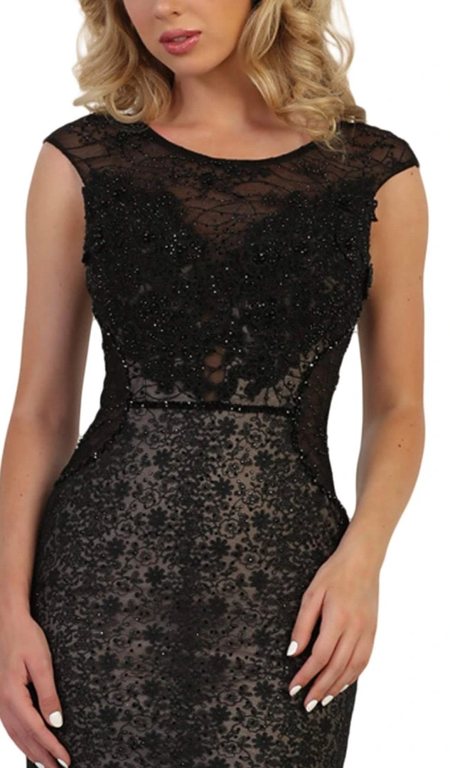 May Queen - RQ7628 Applique Cap Sleeve Bateau Trumpet Dress 5 May Queen - RQ7628 Applique Cap Sleeve Bateau Trumpet Dress