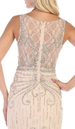 May Queen - RQ7634 Bead Embellished Tiered Mermaid Gown